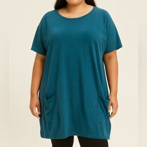 Poetsky Teal Tunic Top With Pockets Women’s 2XL NWT